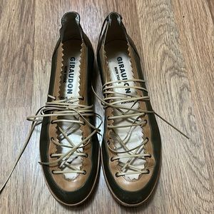 Lace up Giraudon flats
